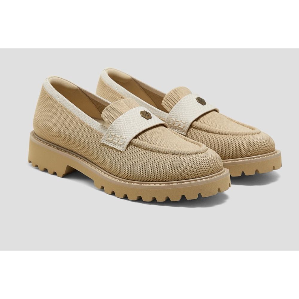 Vivaia Round-Toe Platform Chunky Heel Loafers (Francesca) Nude Peach Ivory 10.5 - Picture 2 of 8